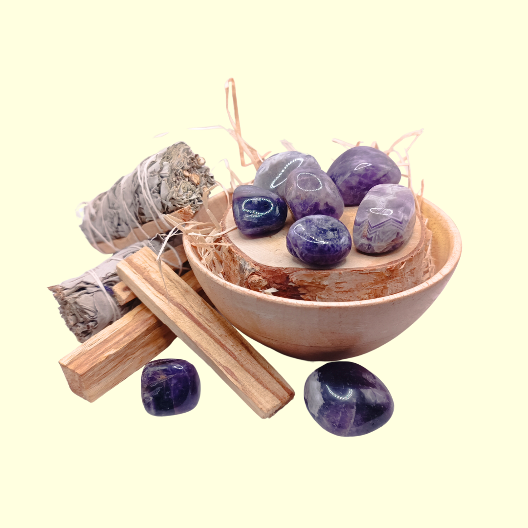 Pierres roulées - Améthyste Rubanée 20 - 40 mm