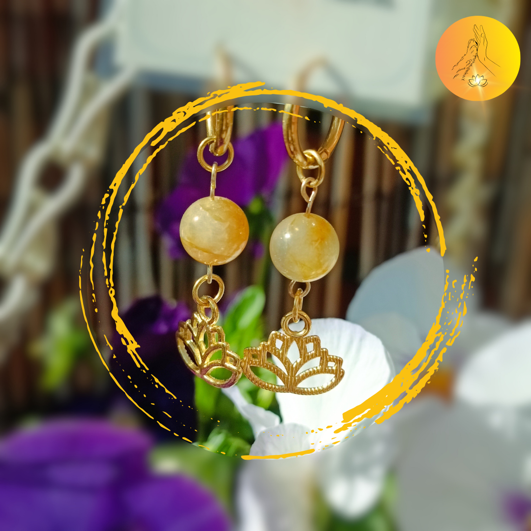Boucles d'oreilles - Quartz hématoïde jaune
