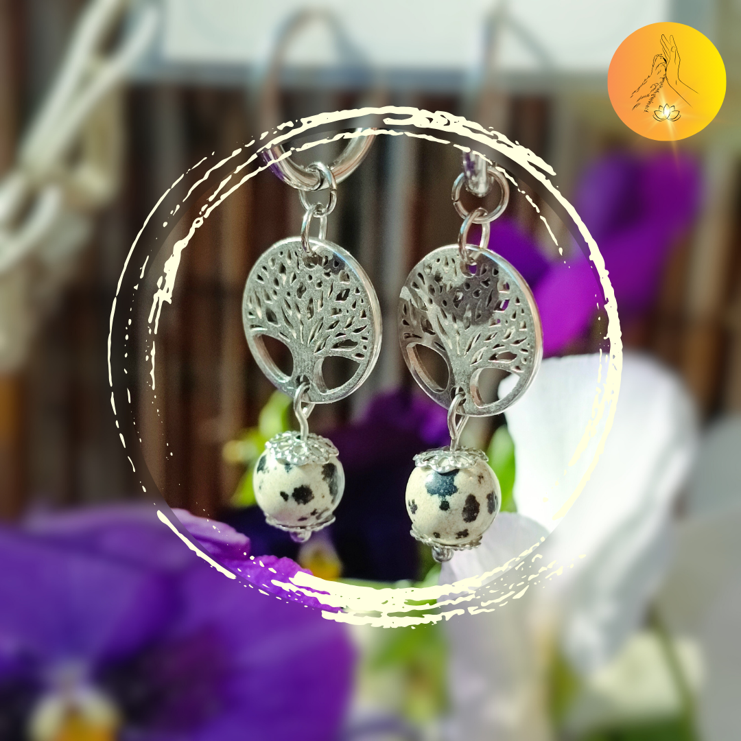 Boucles d'oreilles - Jaspe dalmatien
