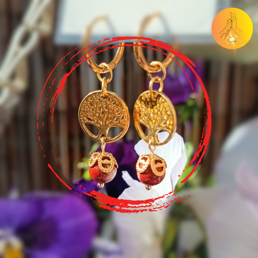 Boucles d'oreilles - Jaspe rouge