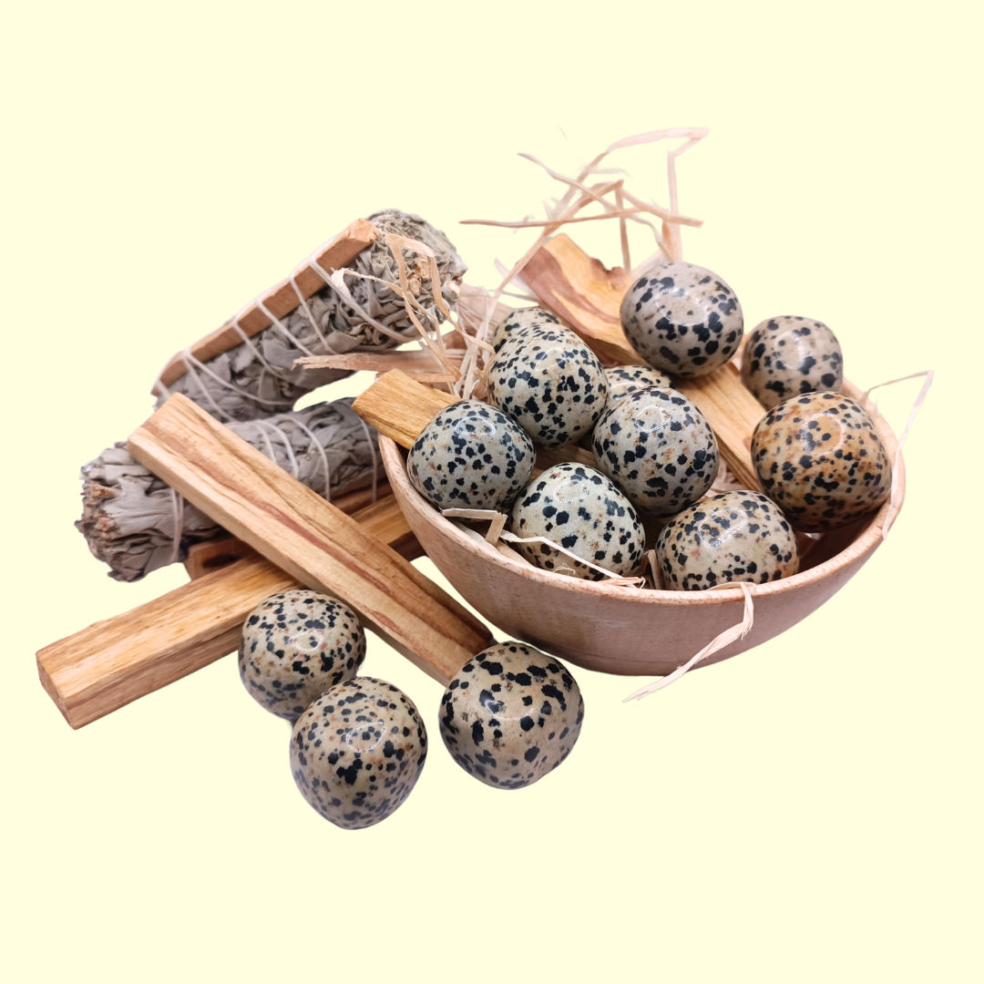 Pierres roulées - Jaspe Dalmatien 30 - 40 mm