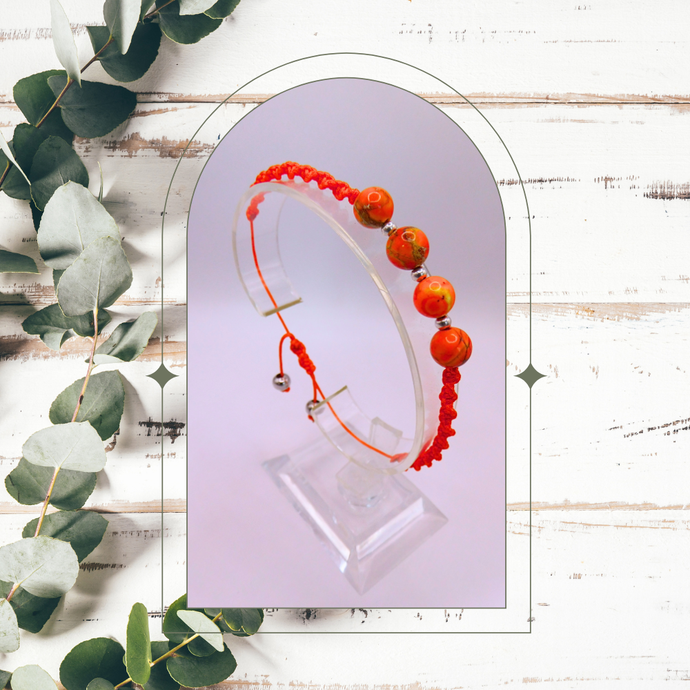 Bracelet artisanal - Jaspe impérial orange