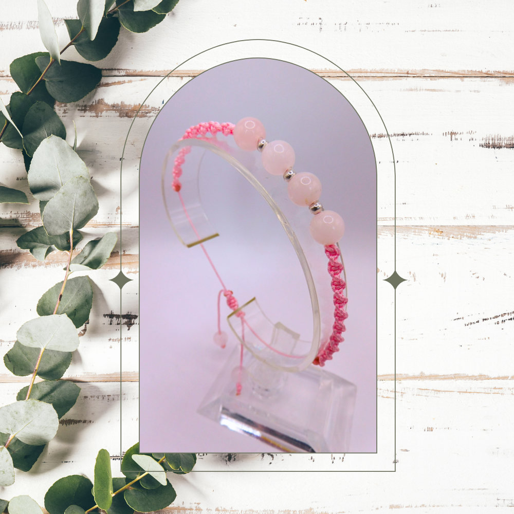 Bracelet artisanal - Quartz rose