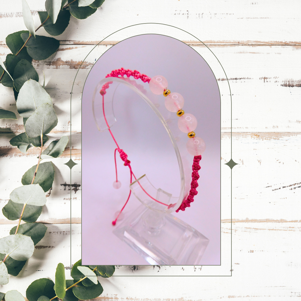 Bracelet artisanal - Quartz rose
