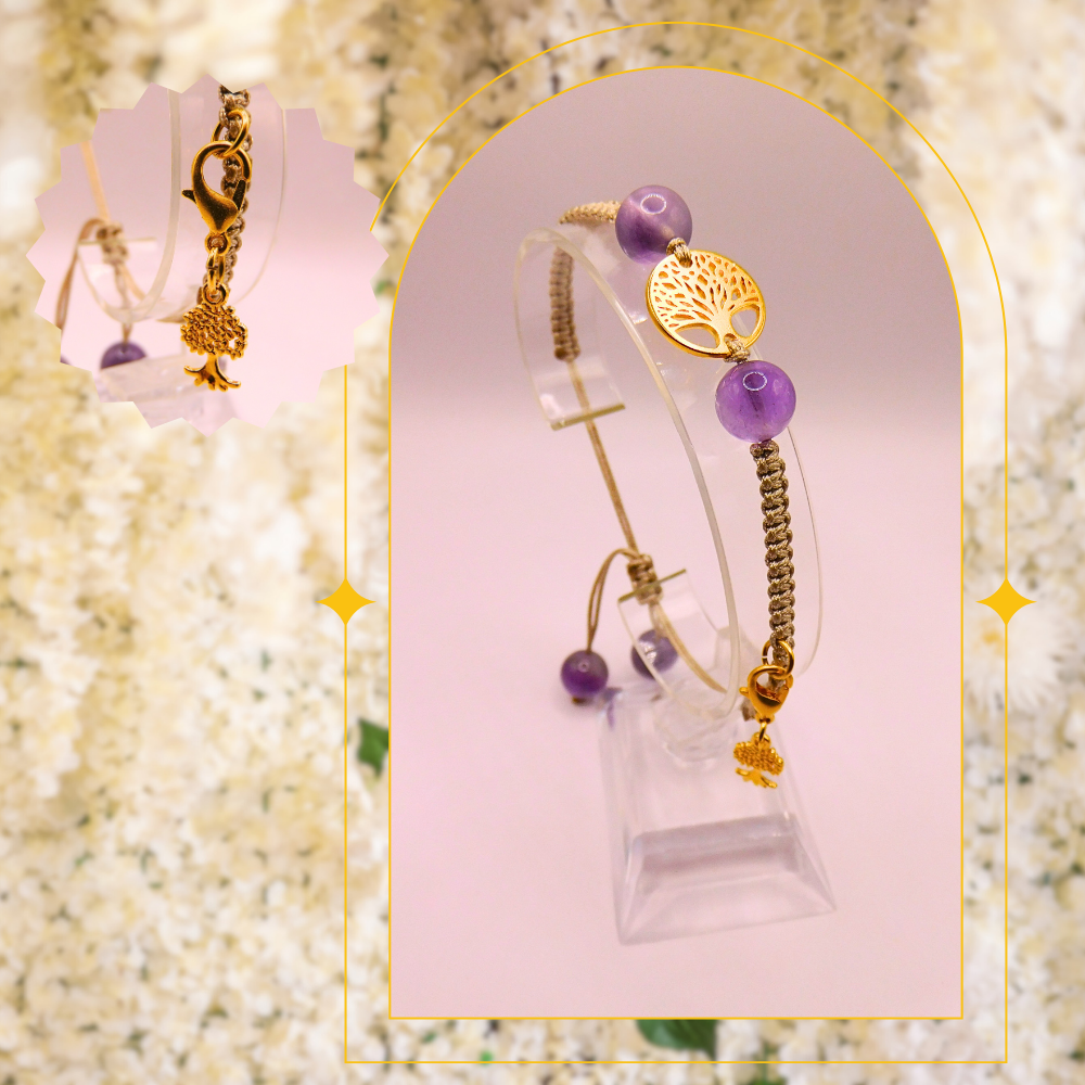 Bracelet Arbre de vie - Améthyste lavande