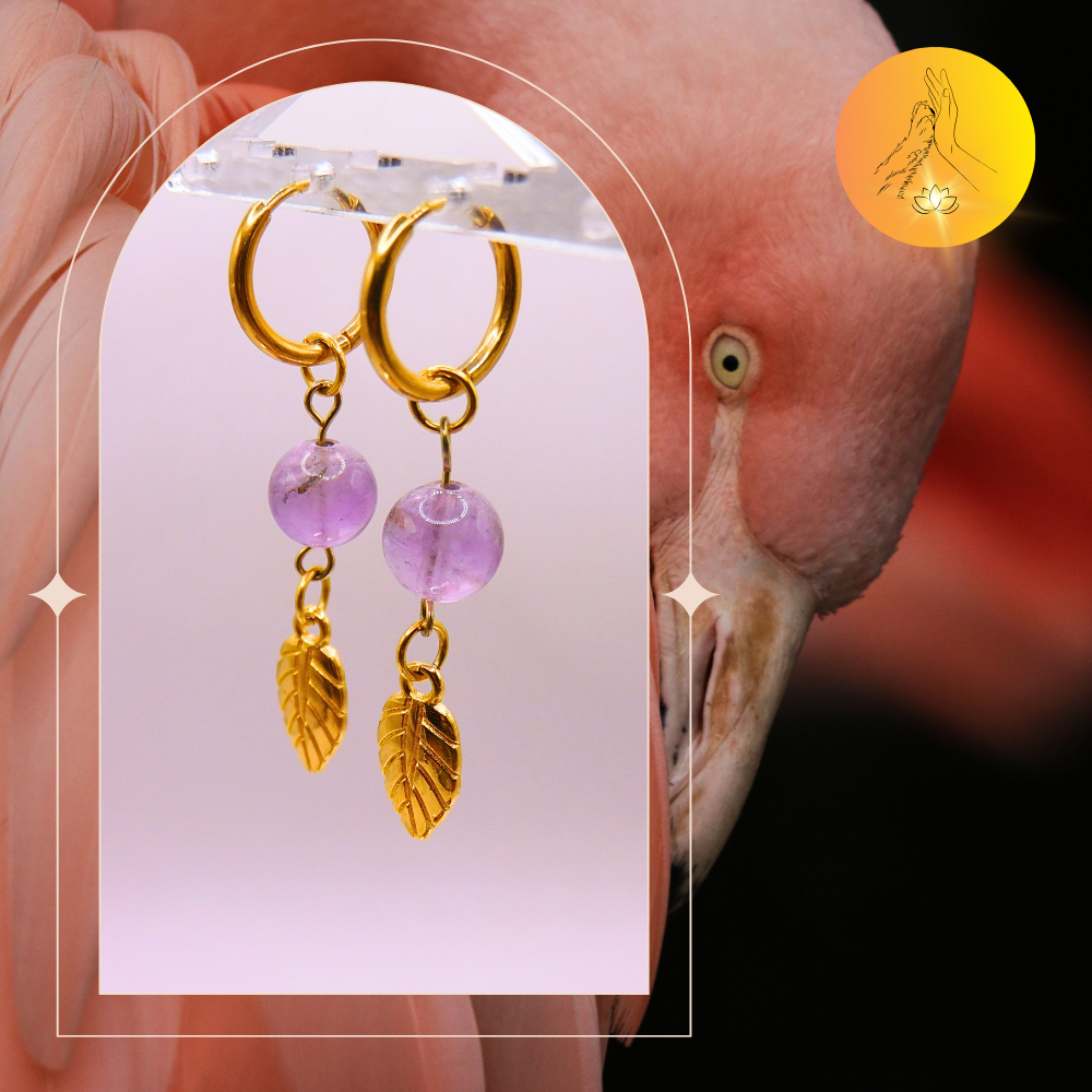 Boucles d'oreilles - Améthyste lavande