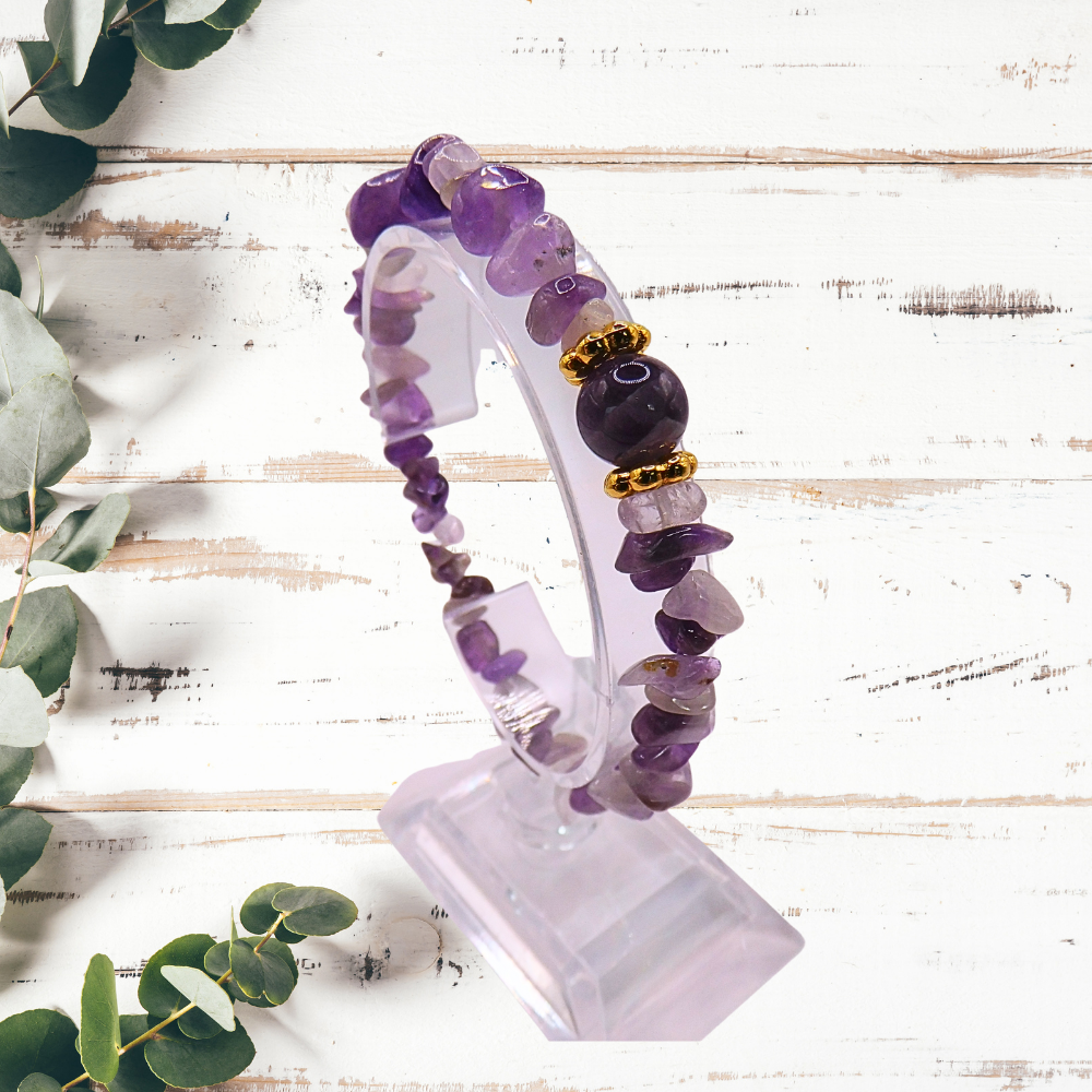 Bracelet baroque chic - Améthyste rubanée