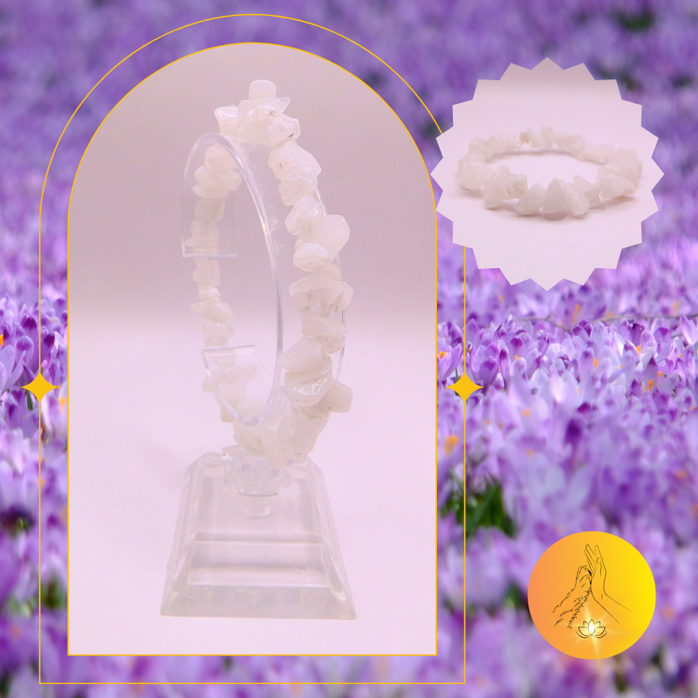 Bracelet baroque - Agate blanche