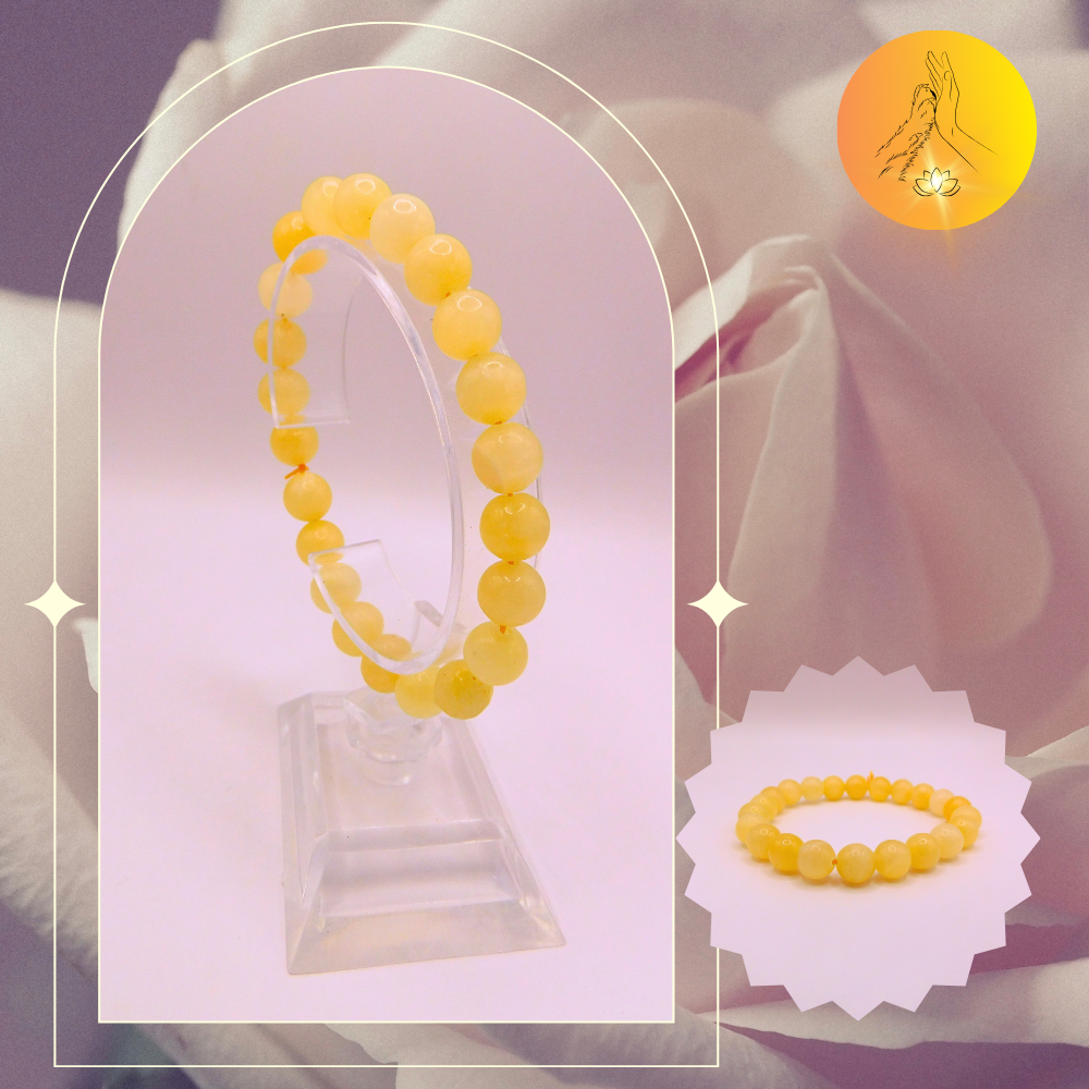 Bracelet boules - Calcite orange - 8mm