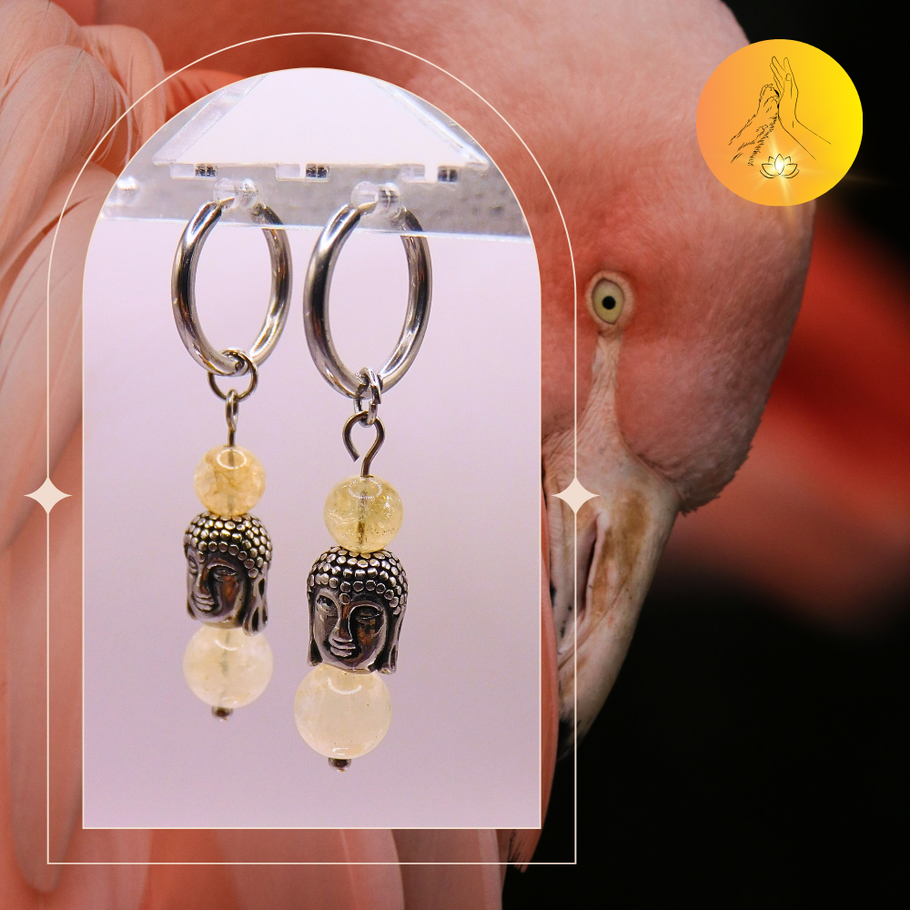 Boucles d'oreilles - Citrine quartz