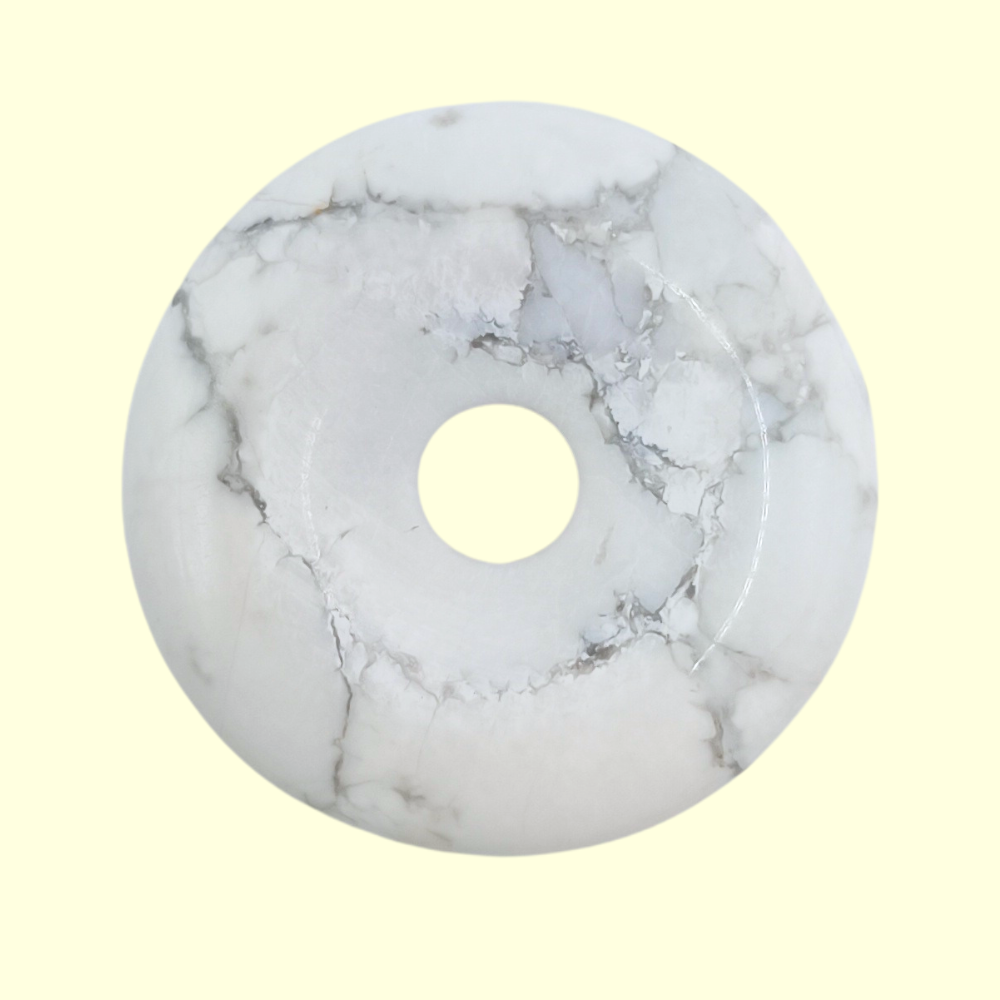 Donut en Howlite Blanche