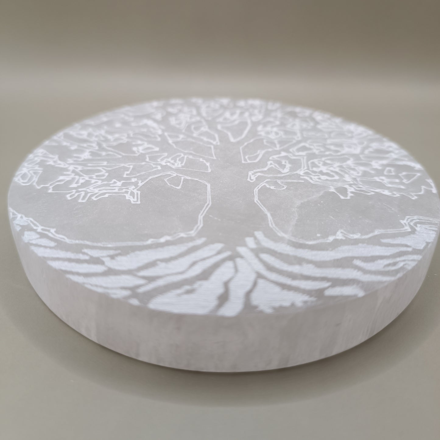 Plaque de sélénite - Arbre de vie fin