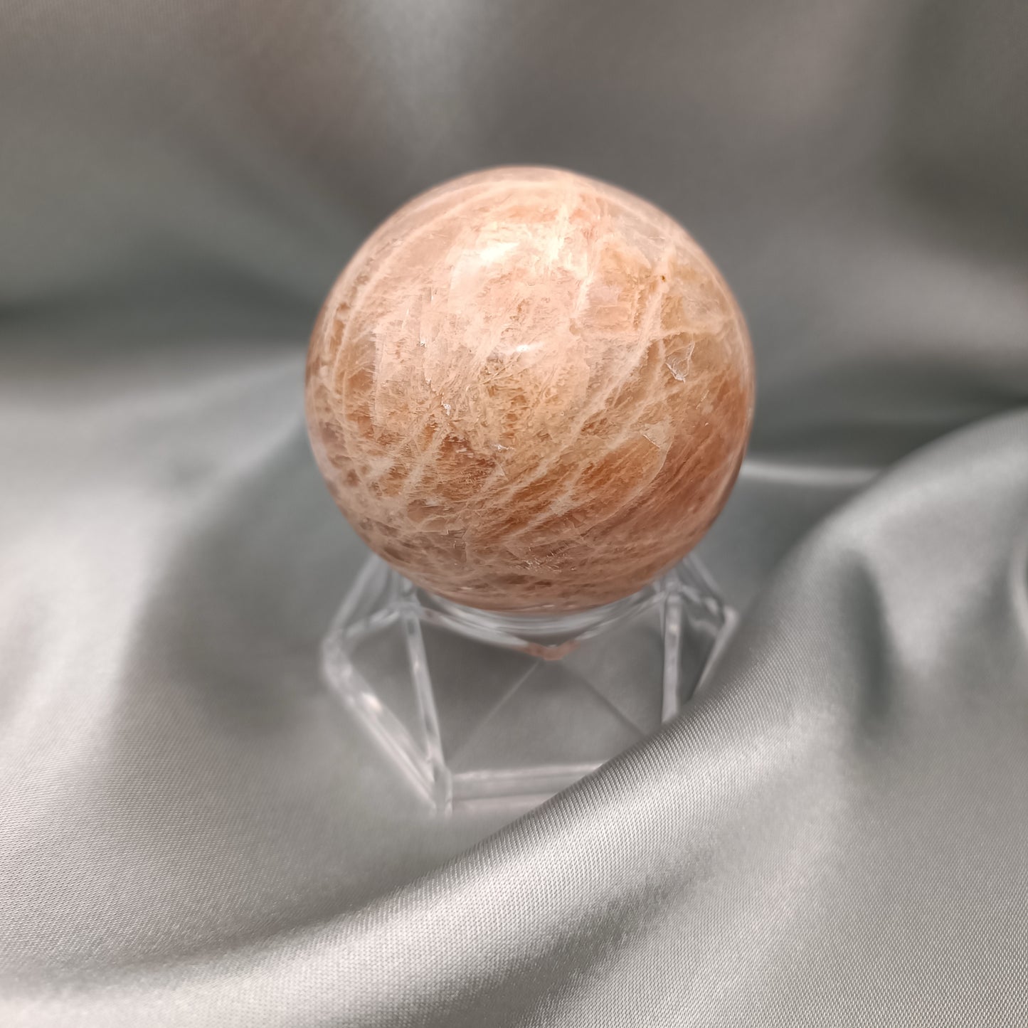 Sphère en pierre de lune beige orangée - 50-60 mm