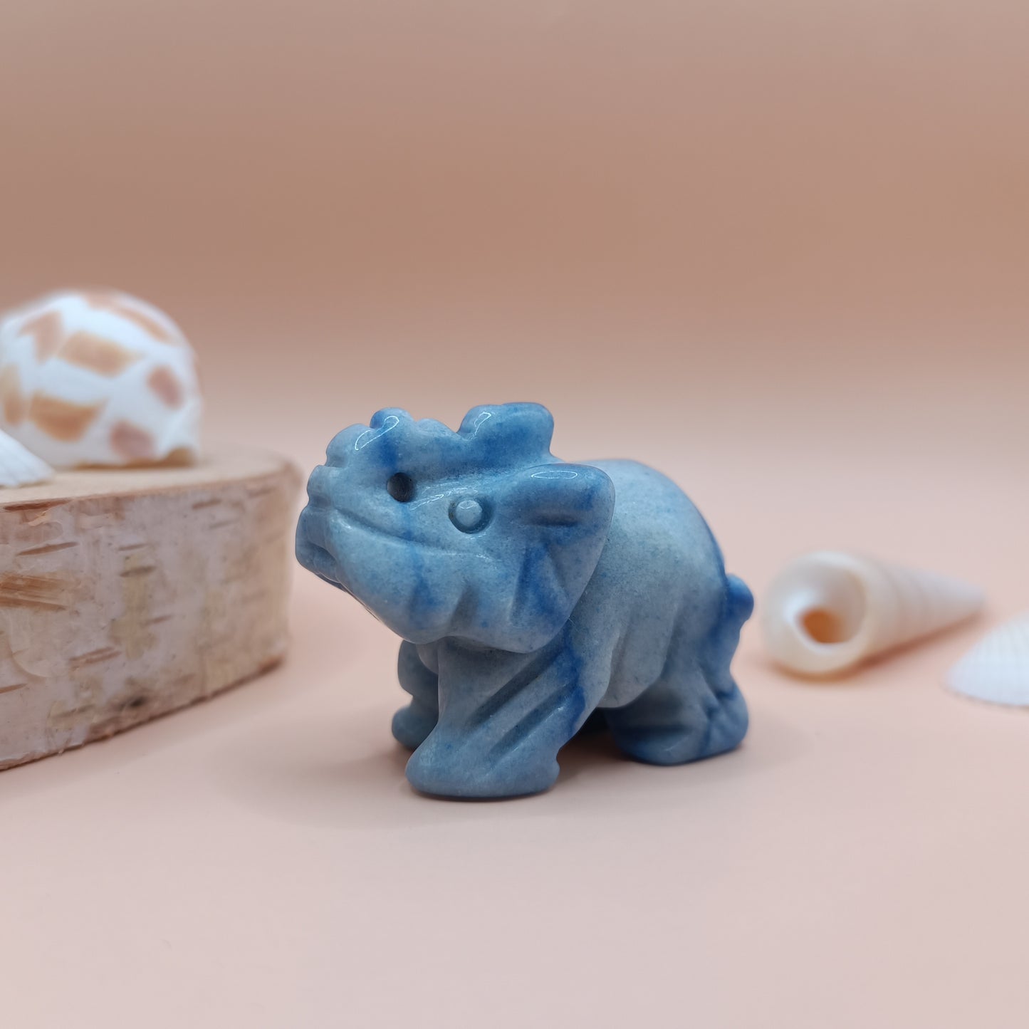 Éléphant en aventurine bleue - 40 mm