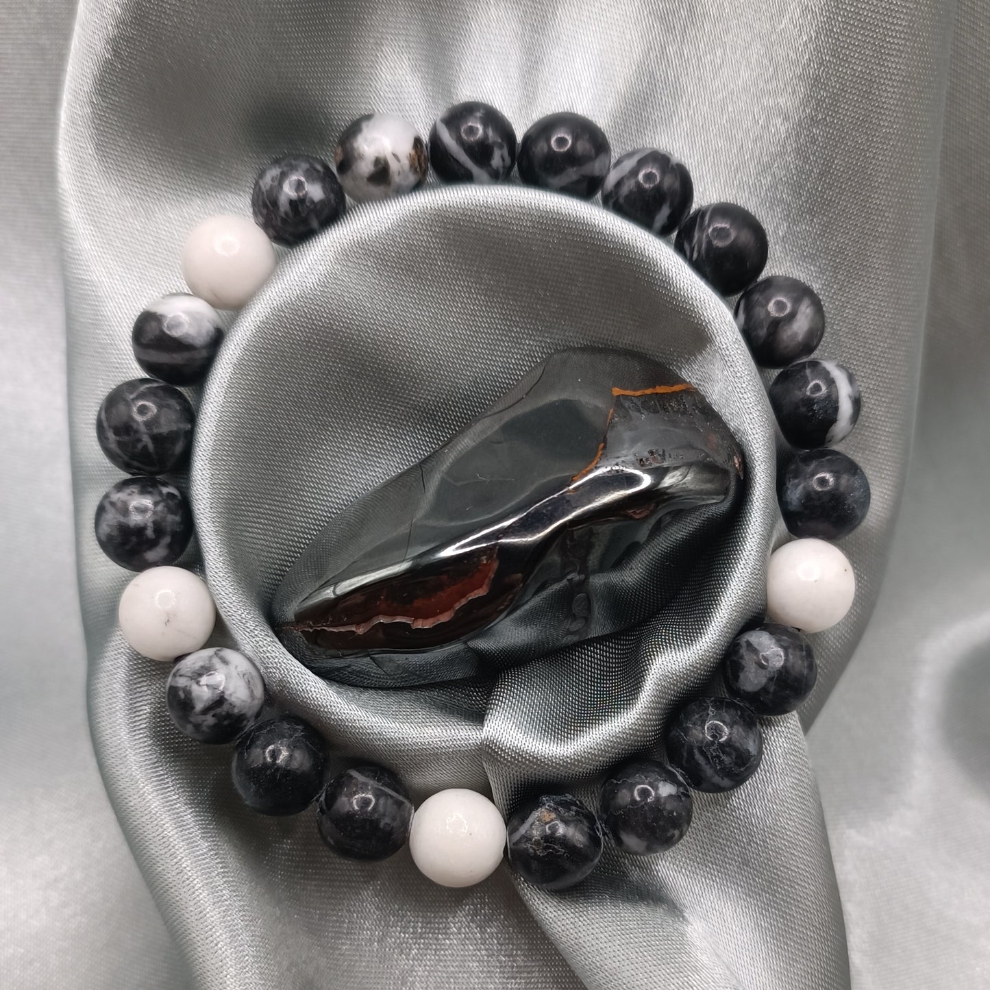 Bracelet boules - Jaspe coquille - 8mm