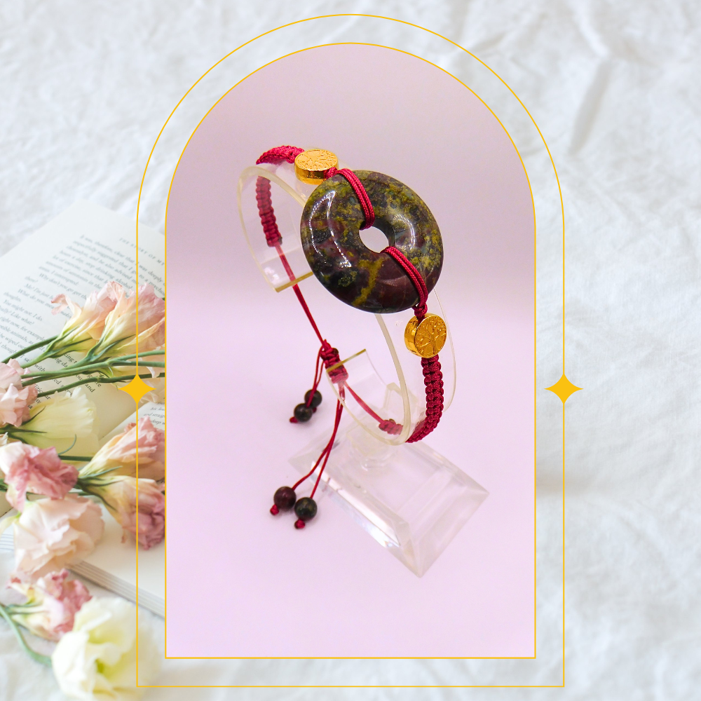 Bracelet Donut - Jaspe sang de dragon