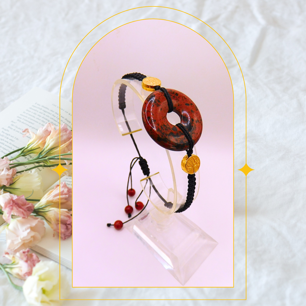 Bracelet Donut - Obsidienne acajou