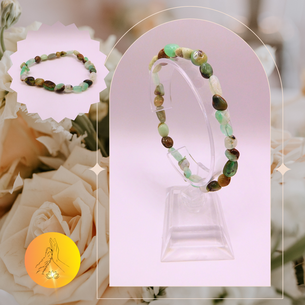 Bracelet pierres roulées - Chrysoprase