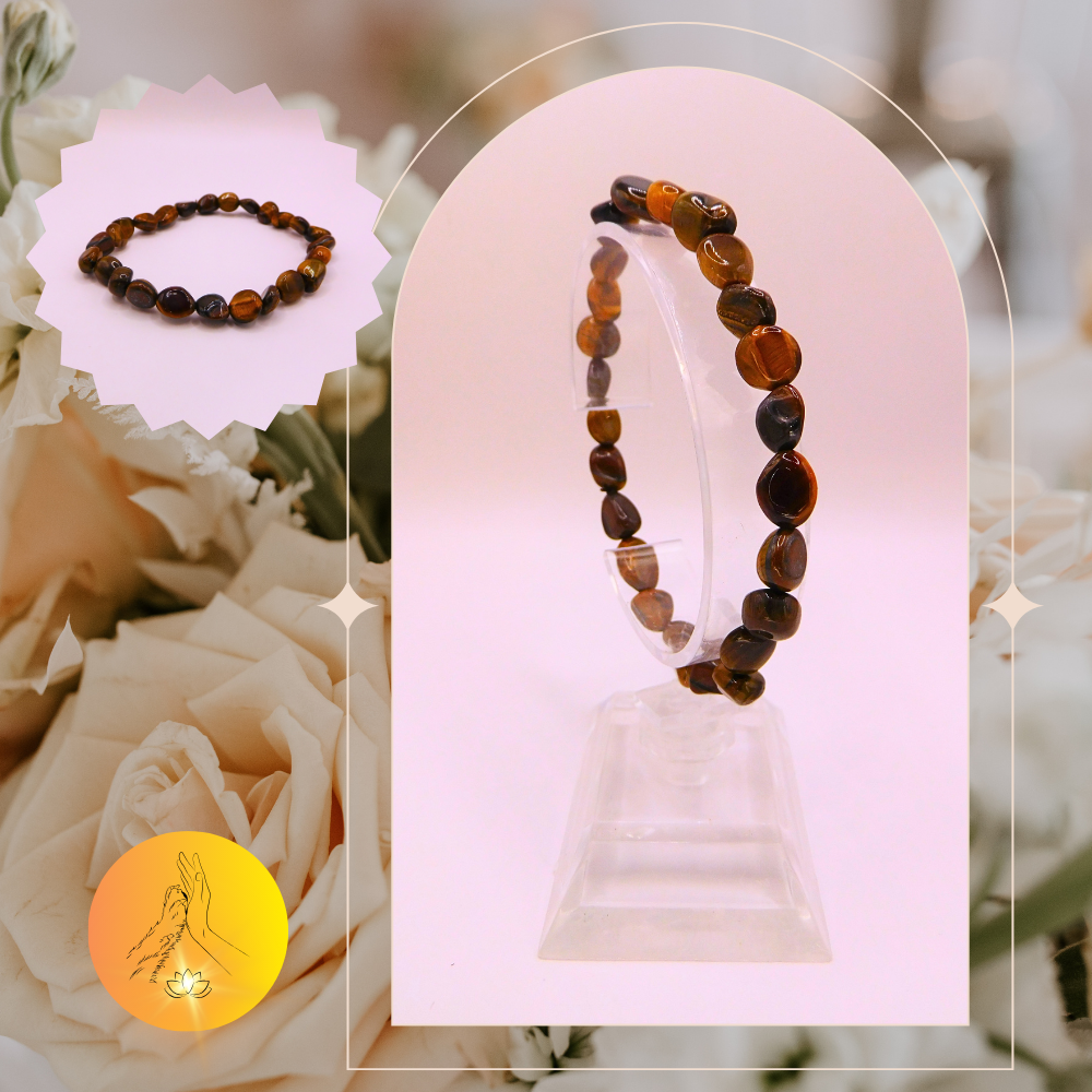 Bracelet pierres roulées - Oeil de tigre