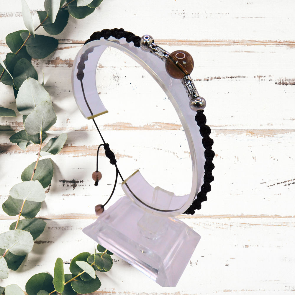 Bracelet artisanal - Quartz fumé