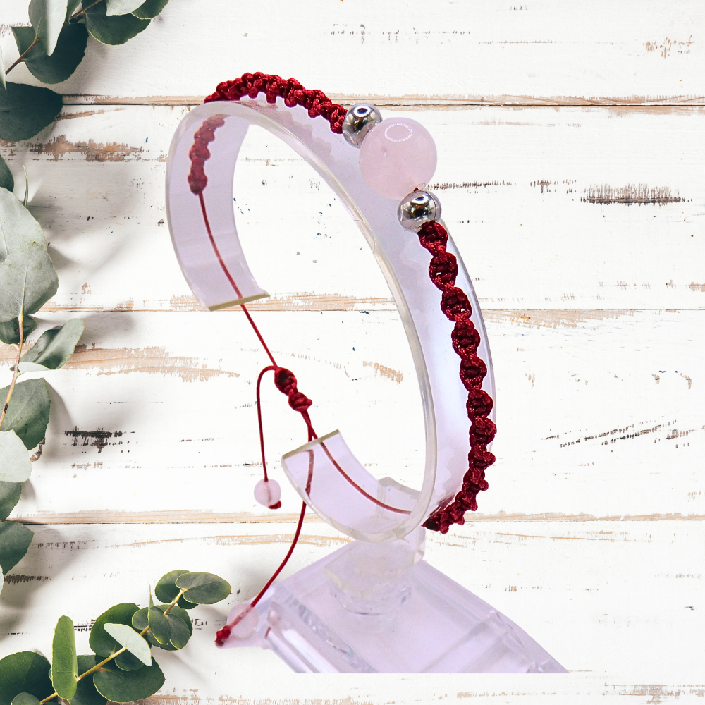 Bracelet artisanal - Quartz rose