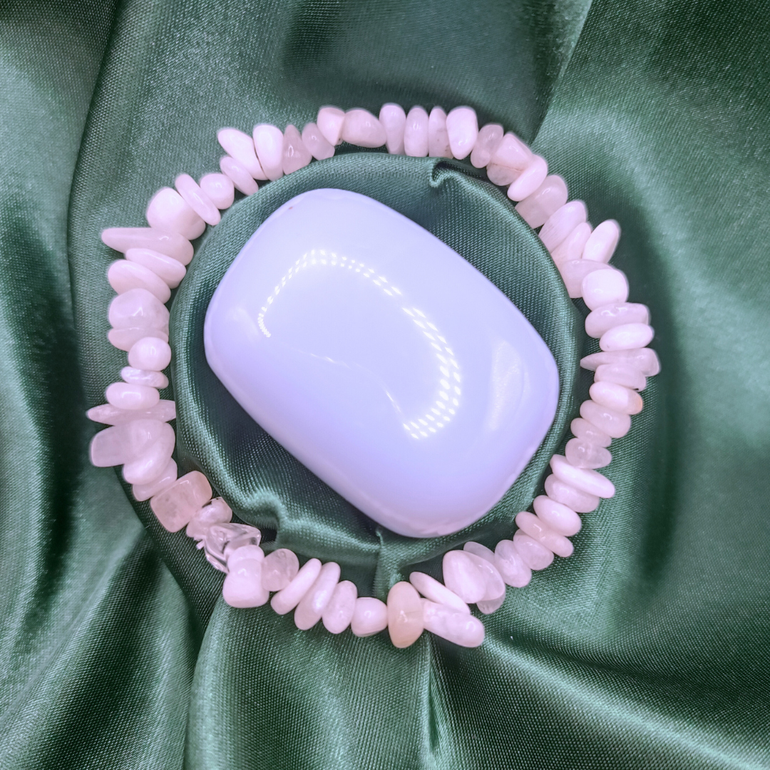 Bracelet baroque - Pierre de lune bleutée