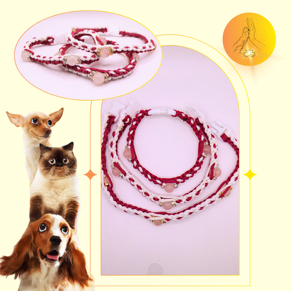 Colliers thérapeutiques - Quartz rose - Strass