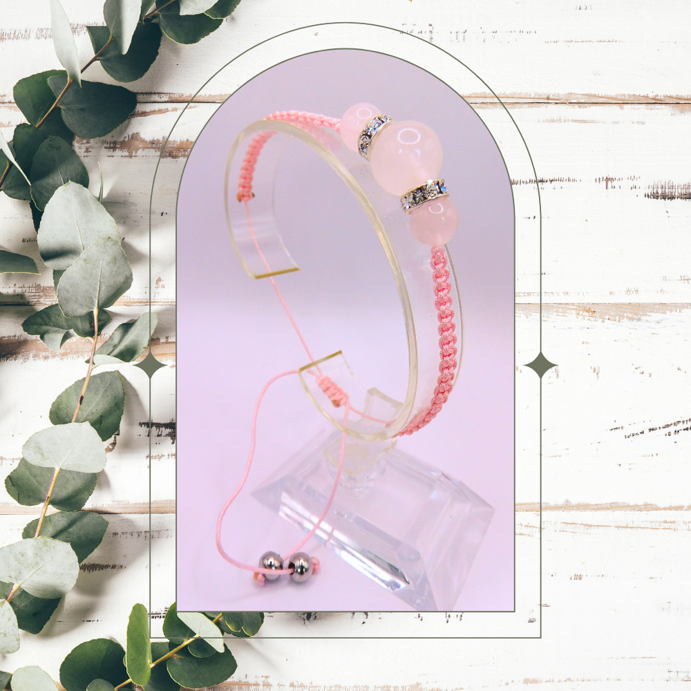 Bracelet artisanal - Quartz rose