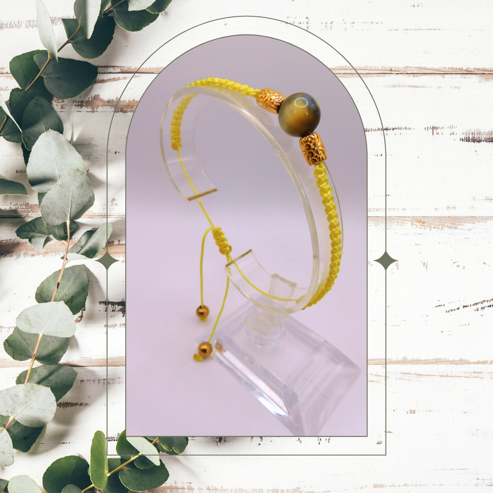 Bracelet artisanal - Oeil de tigre blanc