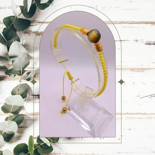 Bracelet artisanal - Oeil de tigre blanc