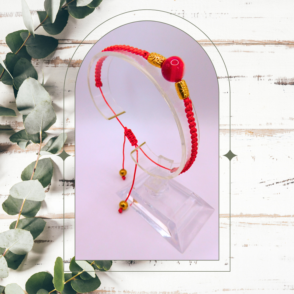 Bracelet artisanal - Agate rouge