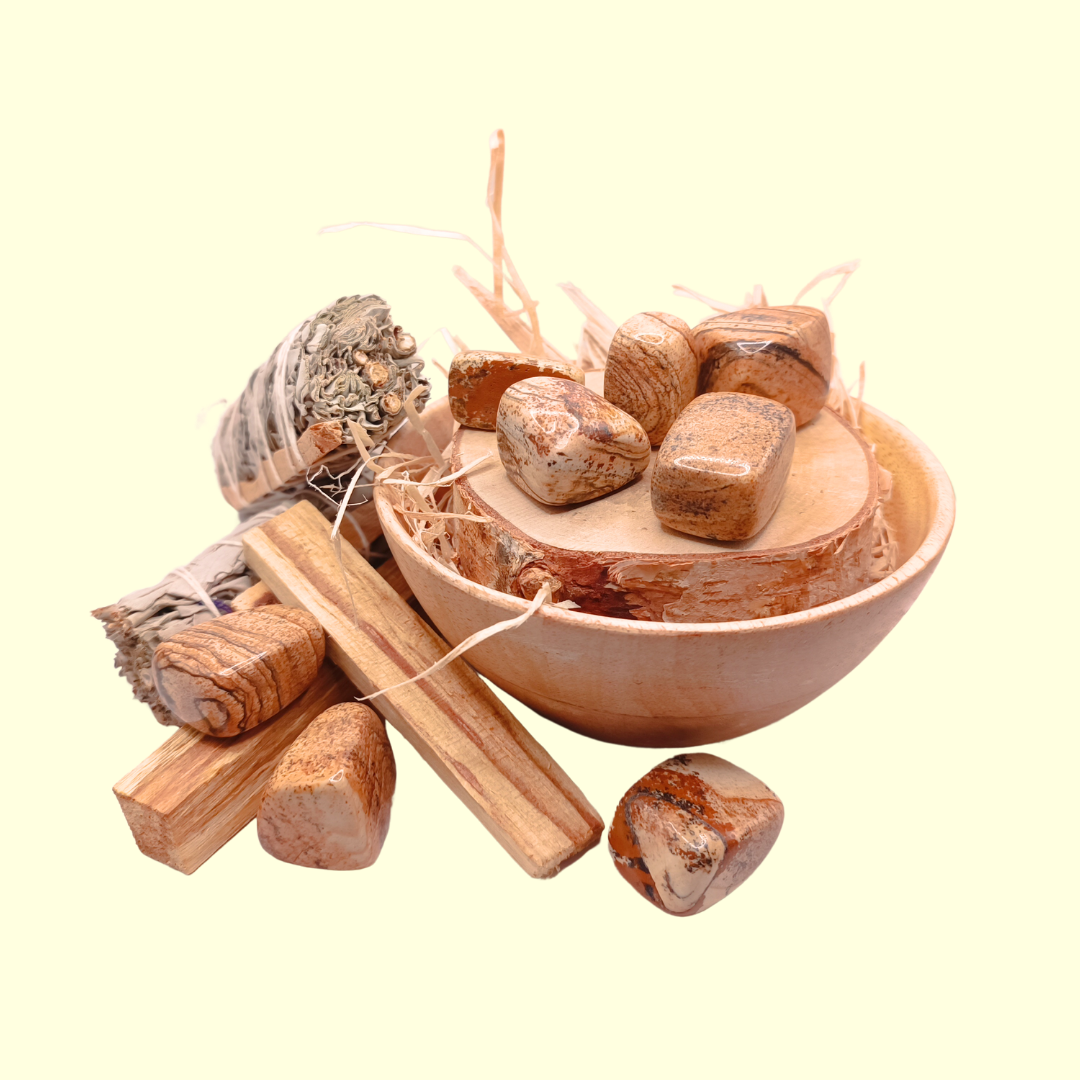 Pierres roulées - Jaspe Paysage 20 - 40 mm