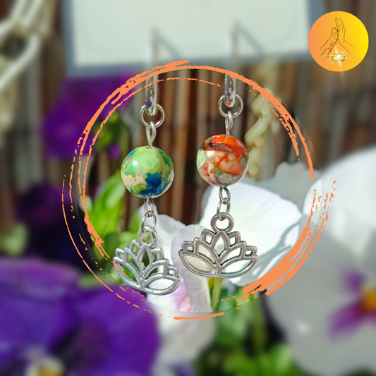 Boucles d'oreilles - Jaspe impérial multicolore