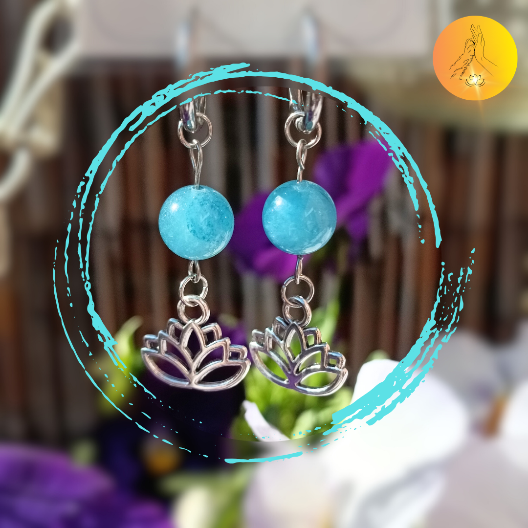 Boucles d'oreilles - Quartz bleu