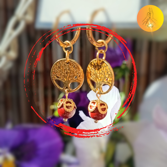 Boucles d'oreilles - Jaspe rouge