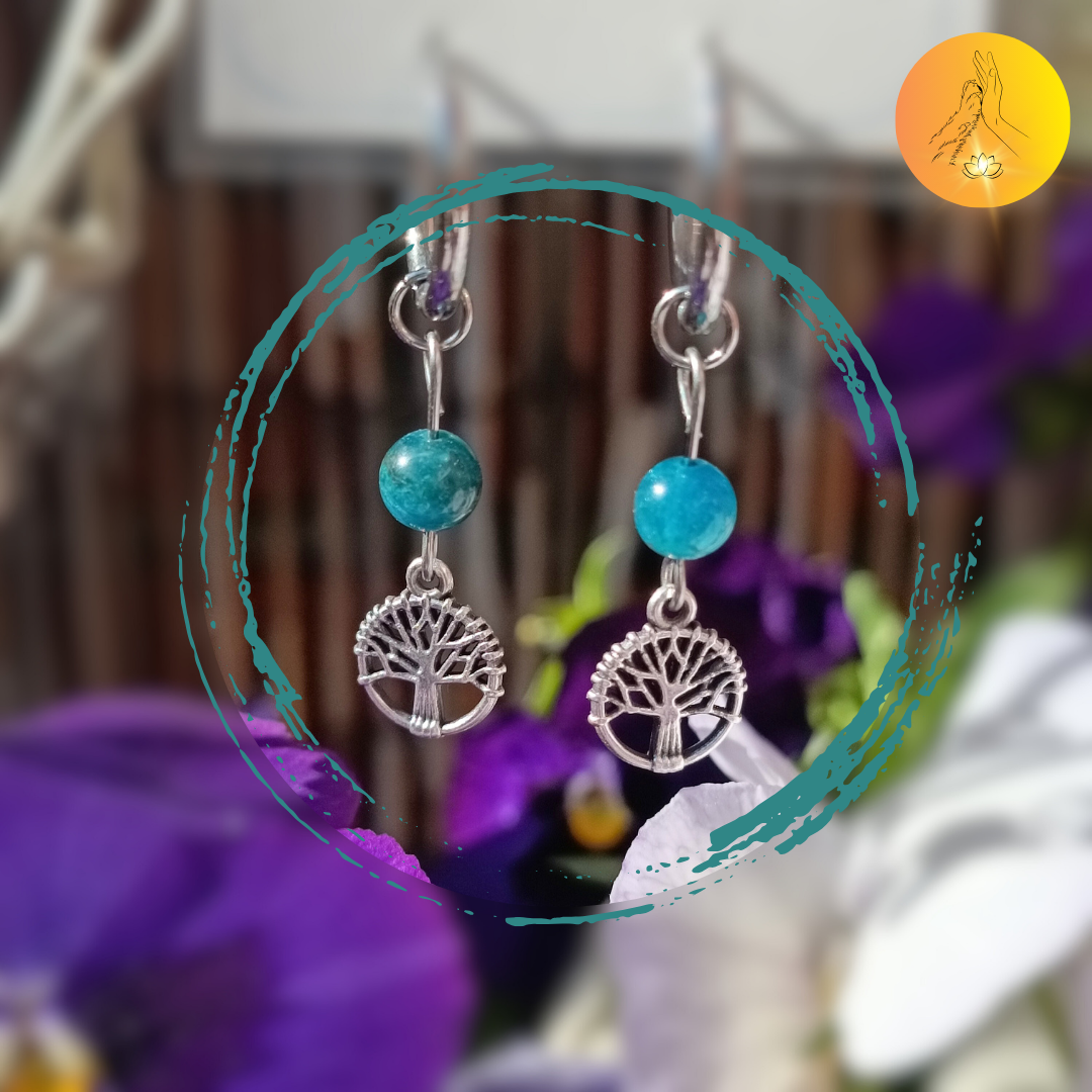 Boucles d'oreilles - Apatite bleue