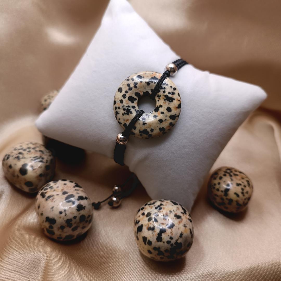 Bracelet Donut - Jaspe Dalmatien