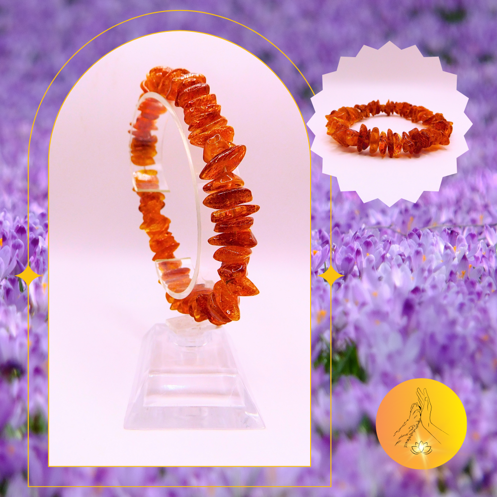 Bracelet baroque - Ambre cognac