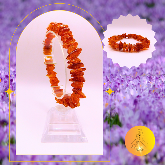 Bracelet baroque - Ambre cognac