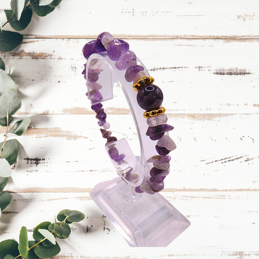Bracelet baroque chic - Améthyste rubanée