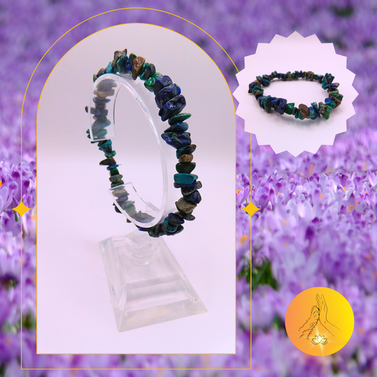 Bracelet baroque - Azurite, malachite et chrysocolle