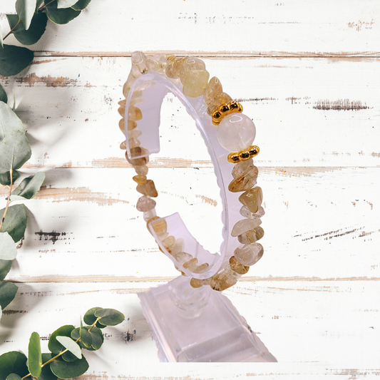 Bracelet baroque chic - Cristal de roche rutile