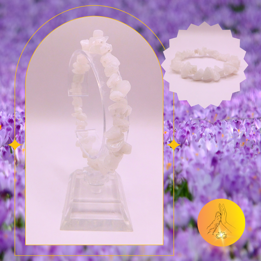 Bracelet baroque - Agate blanche