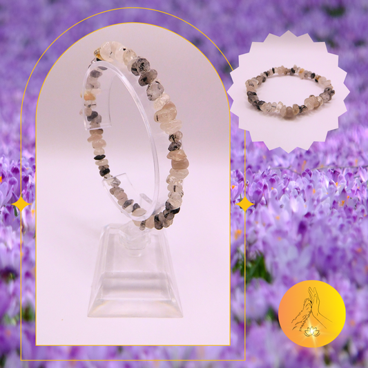 Bracelet baroque - Cristal de roche tourmaline