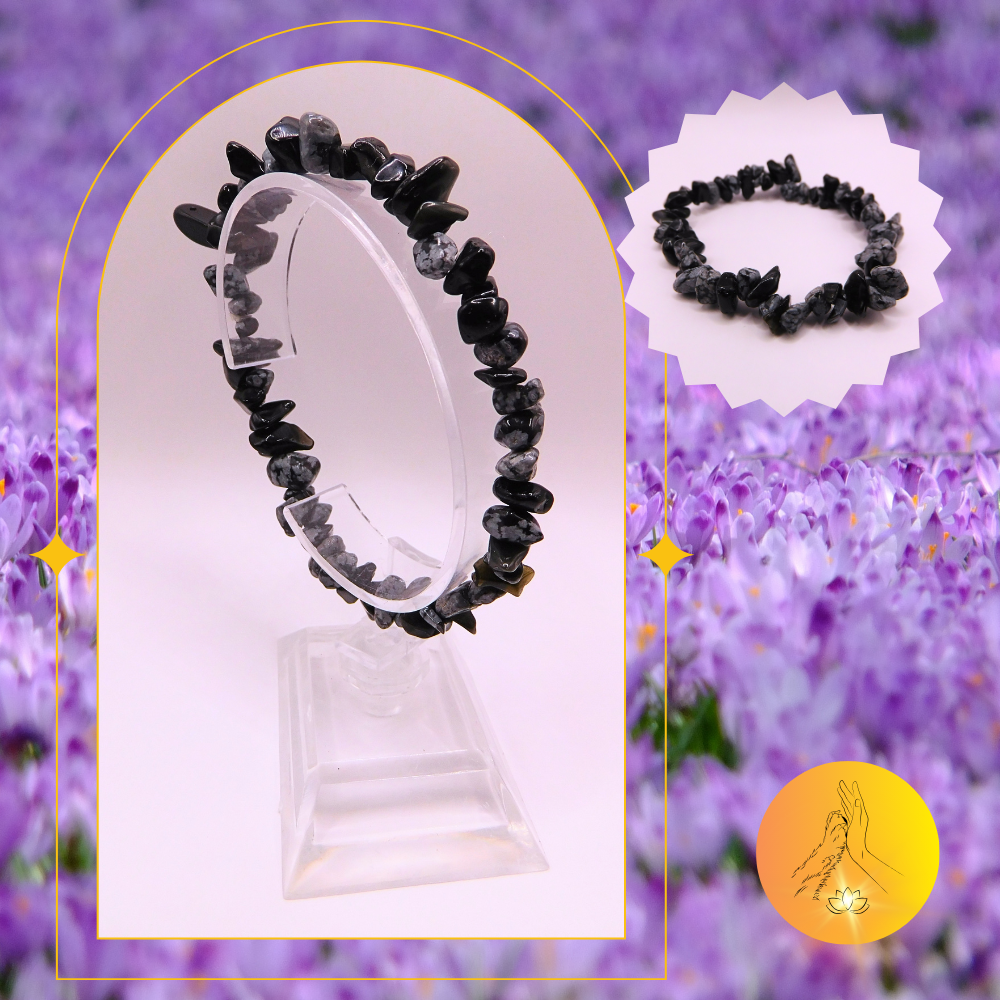Bracelet baroque - Obsidienne flocon de neige