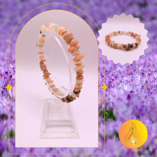 Bracelet baroque - Pierre de lune multicolore