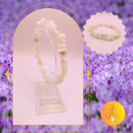 Bracelet baroque - Pierre de lune bleutée