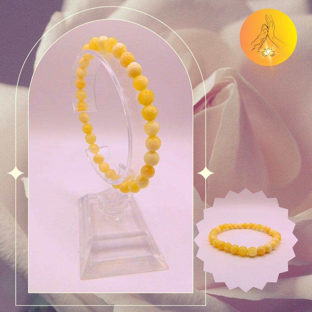 Bracelet boules - Calcite orange - 6mm