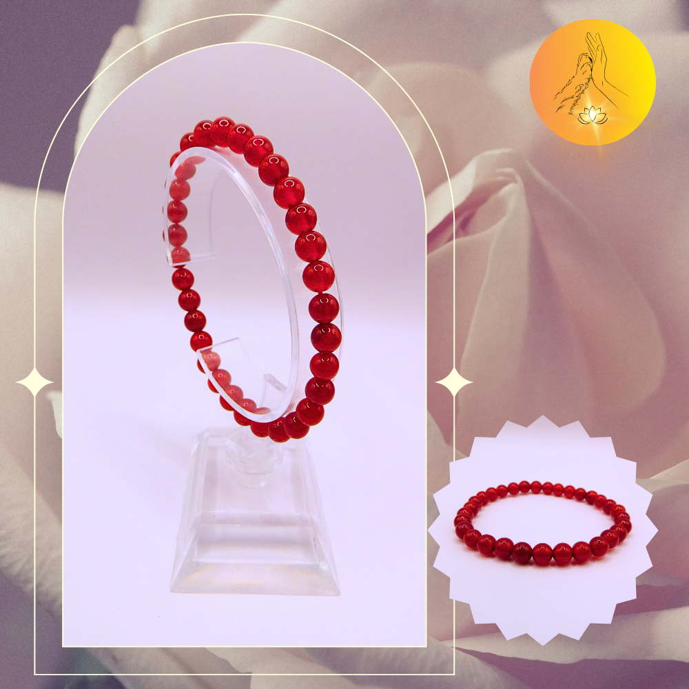 Bracelet boules - Cornaline - 6mm