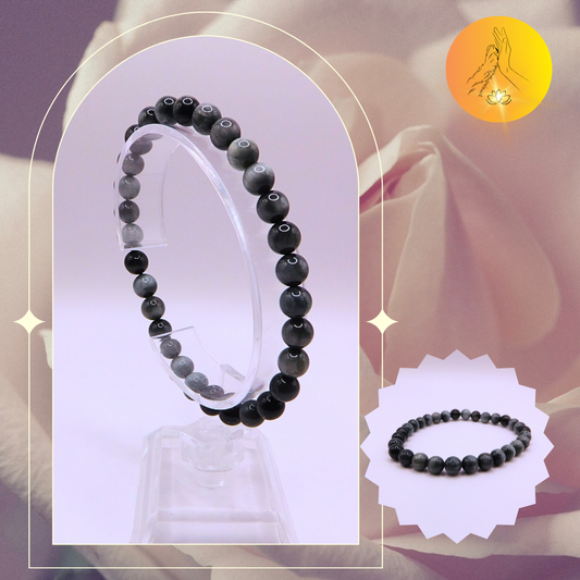 Bracelet boules - Tourmaline œil de chat - 6mm